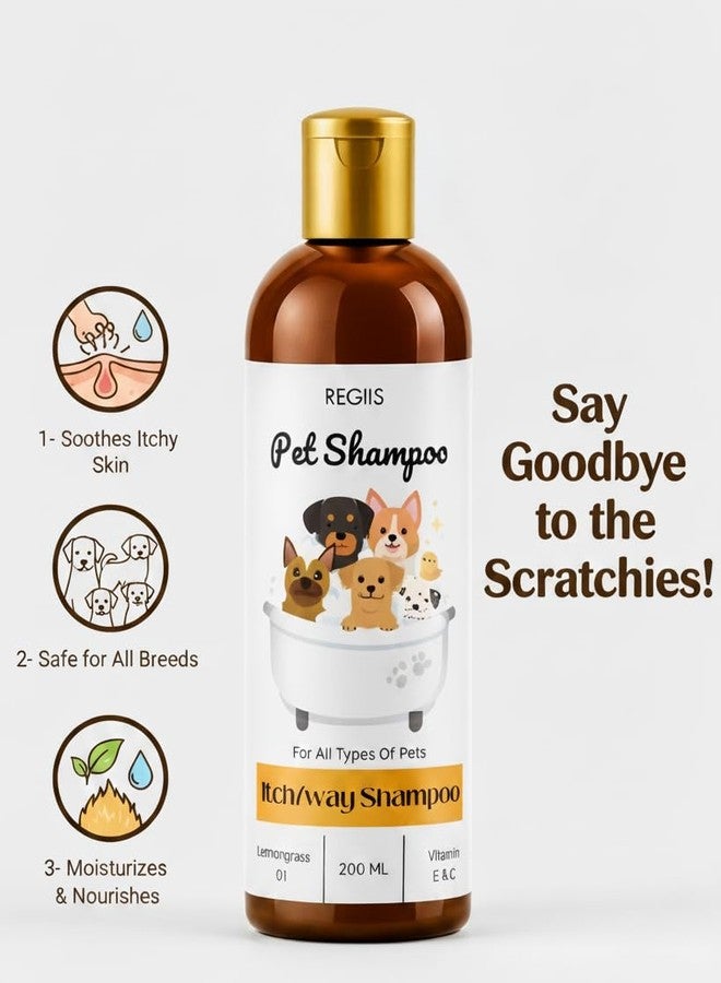 Regiis Pet Shampoo Set with Grooming Tools, Luxurious All-in-One Wash and Tick Control Formula, 200ml Bottles, Includes Deshedding Glove and Massage Brush(Pack of 5) - Image 3